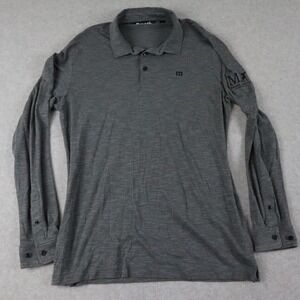 Travis Mathew Polo Shirt Mens Large Golf Long Sleeve Moose Landing Country Club‎